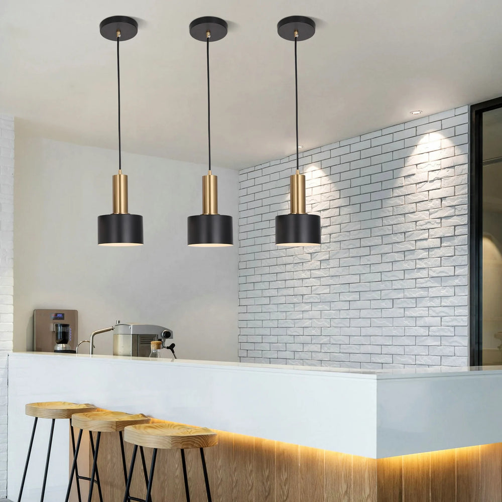 Noctis Lámpara Colgante Postmoderna de Hierro Negro con Base E27/E26
