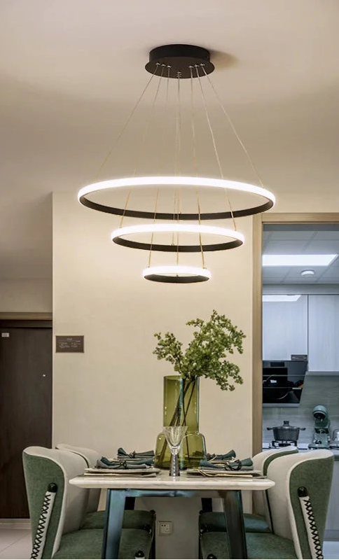 Orbis Lámpara de Techo LED de Doble Anillo, Diseño Moderno