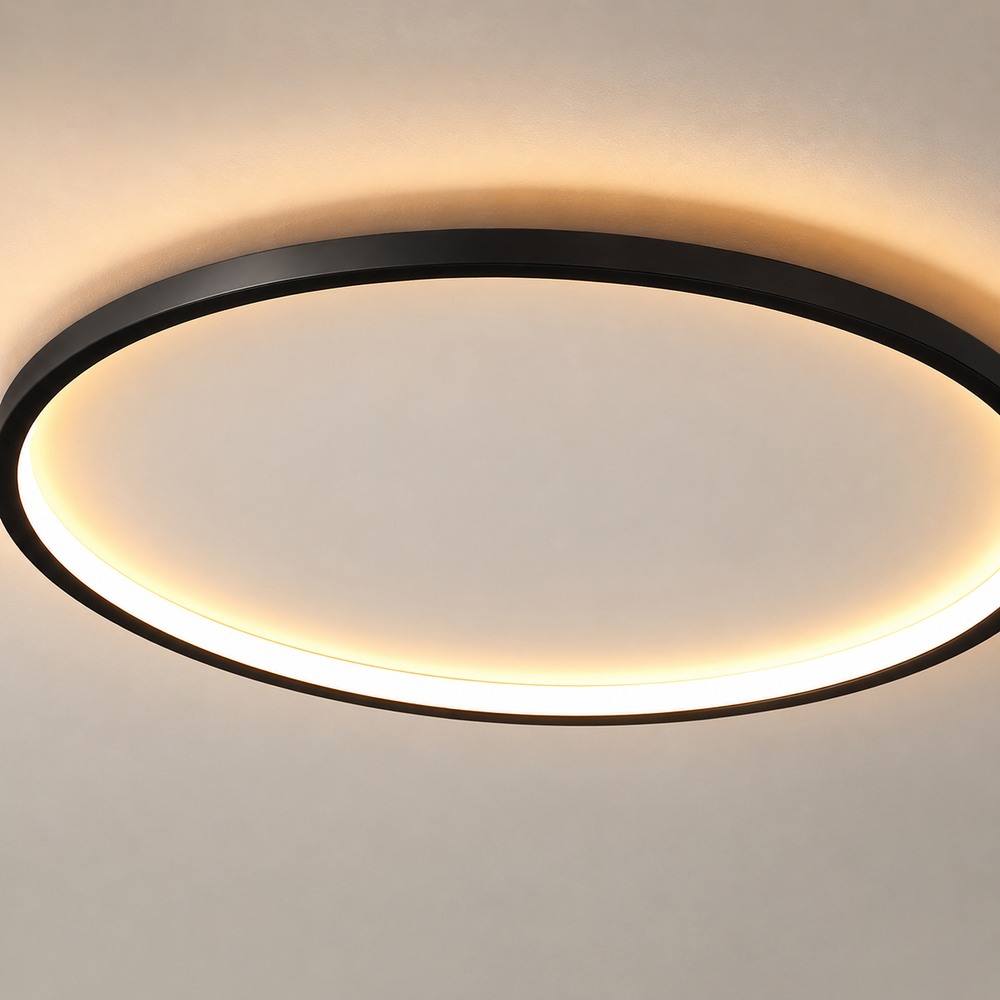 Orla – Lámpara de Techo LED Circular Ultrafina negro 2