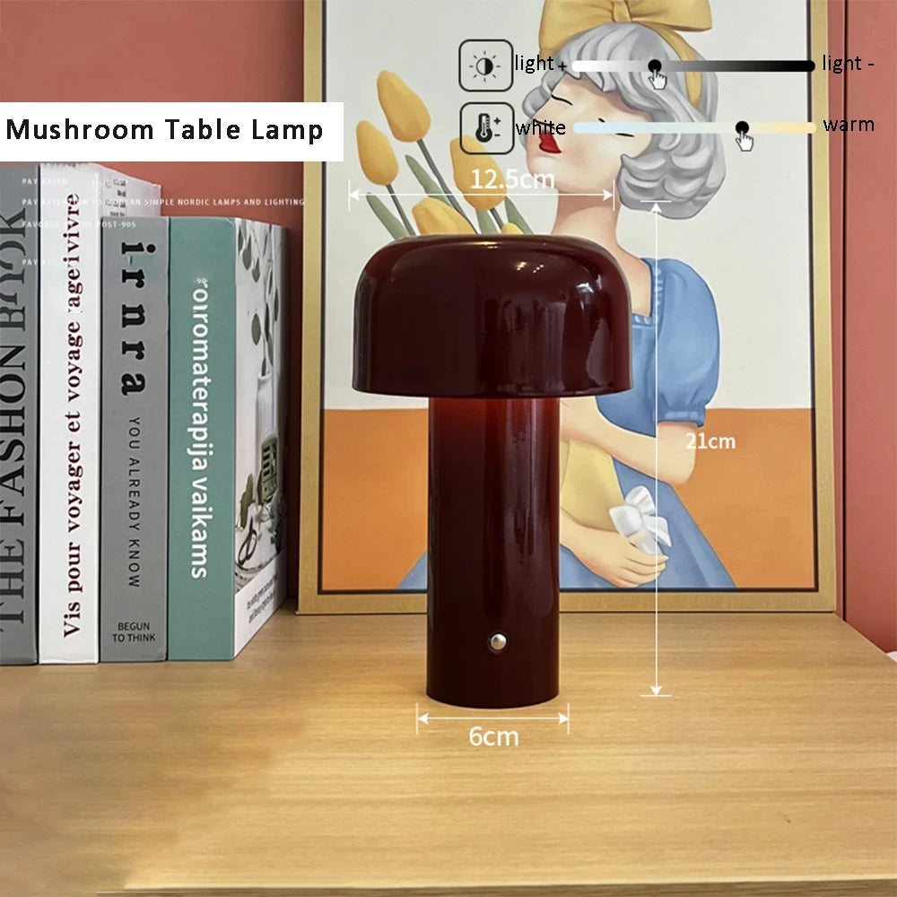 Lámpara de mesa táctil inalámbrica: luz cálida a fría, delgada y portátil