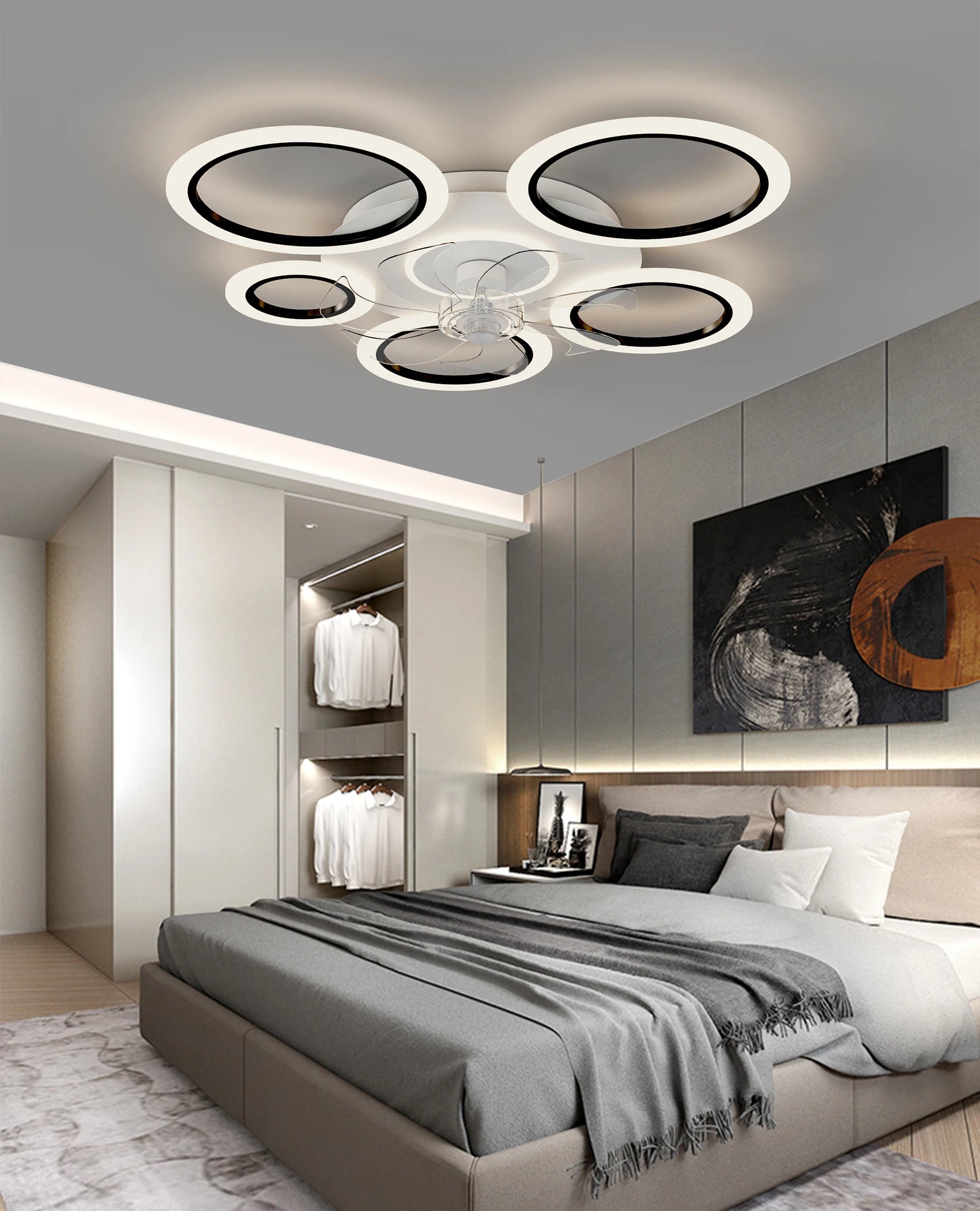 Orión Ventilador de Techo con Luz LED, Control por App y Mando a Distancia, 90cm