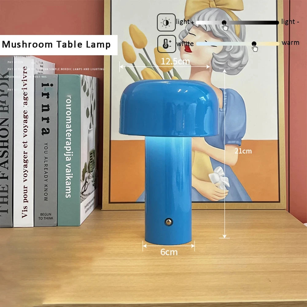 Lámpara de mesa táctil inalámbrica: luz cálida a fría, delgada y portátil