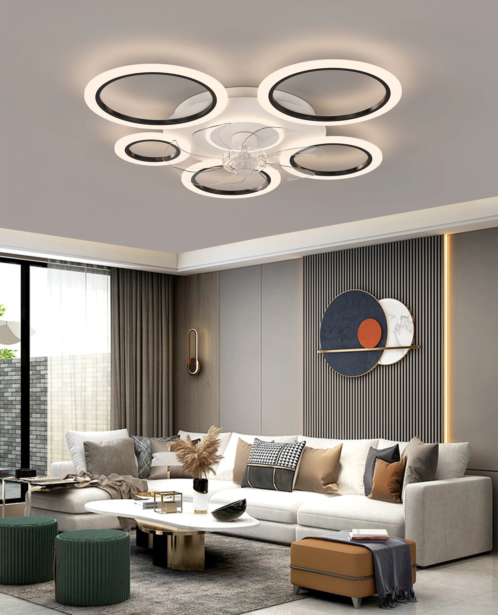 Orión Ventilador de Techo con Luz LED, Control por App y Mando a Distancia, 90cm
