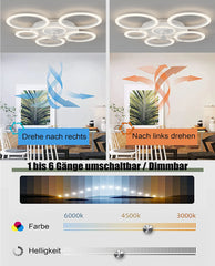 Orión Ventilador de Techo con Luz LED, Control por App y Mando a Distancia, 90cm