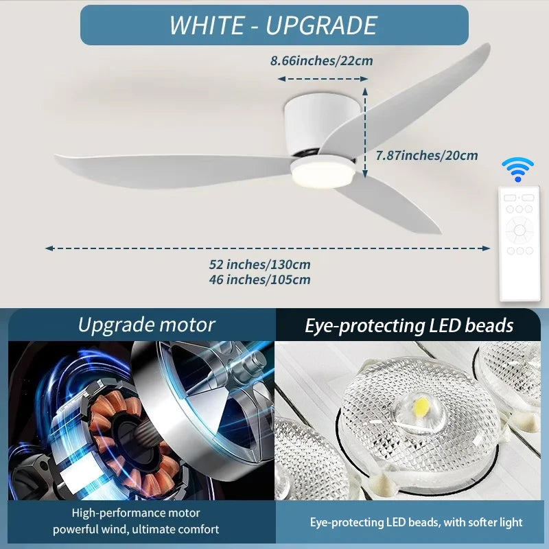 Aura Ventilador de Techo con Luz LED Regulable y Mando a Distancia