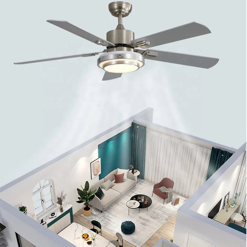 Stillo Ventilador de Techo de 42 Pulgadas con Luz LED y Mando a Distancia en Acabado Plata