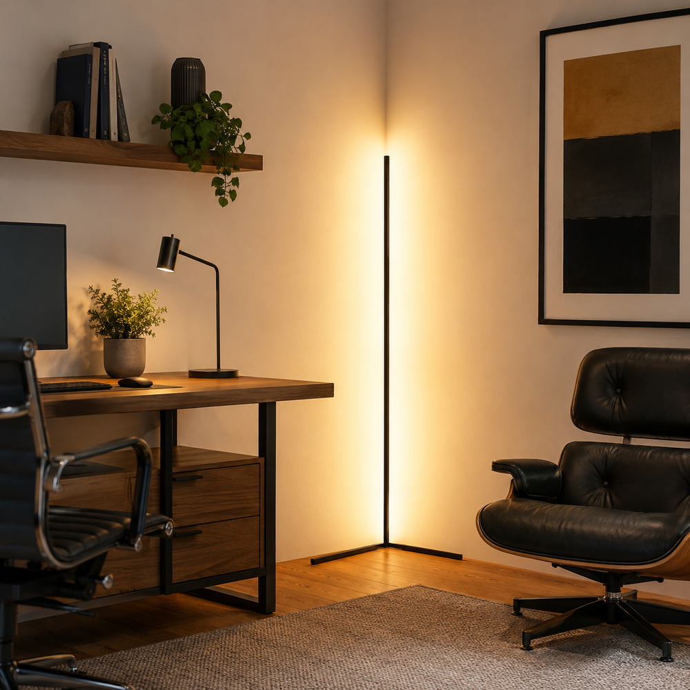 Trazo Lámpara de pie moderna LED de esquina, minimalista con mando a distancia 4