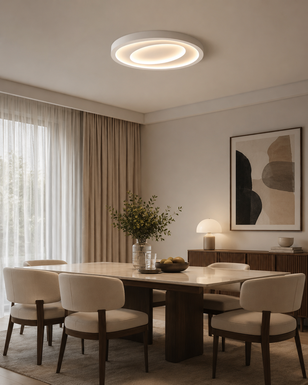 Vega – Lámpara de Techo LED Nórdica Regulable con Control por Voz 6