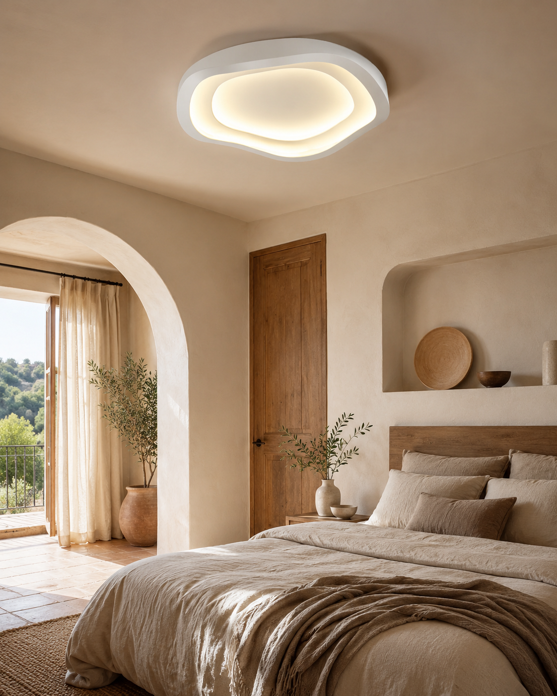 Vega – Lámpara de Techo LED Nórdica Regulable con Control por Voz