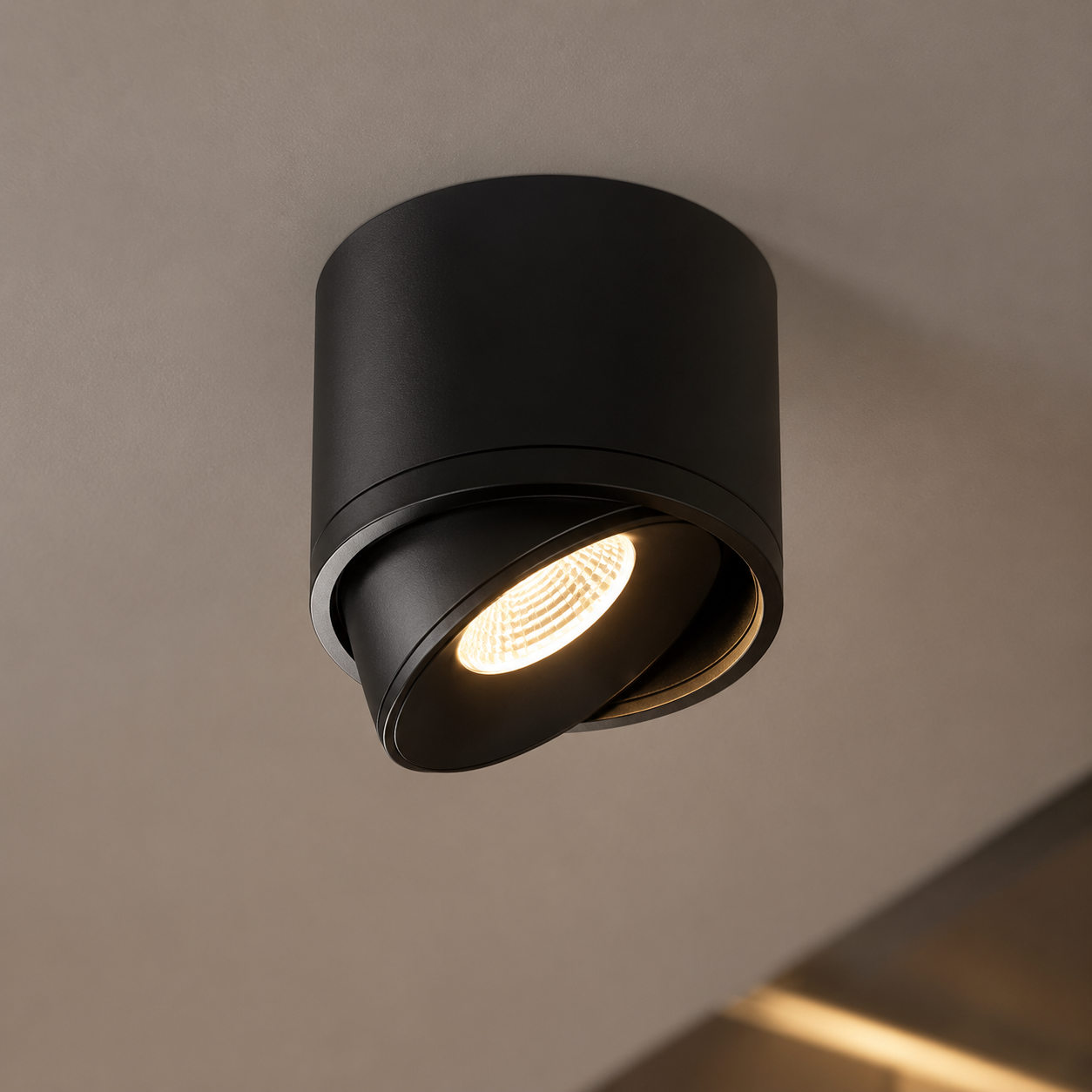 Vesta - Foco Downlight de Superficie LED Orientable de Aluminio negro 2