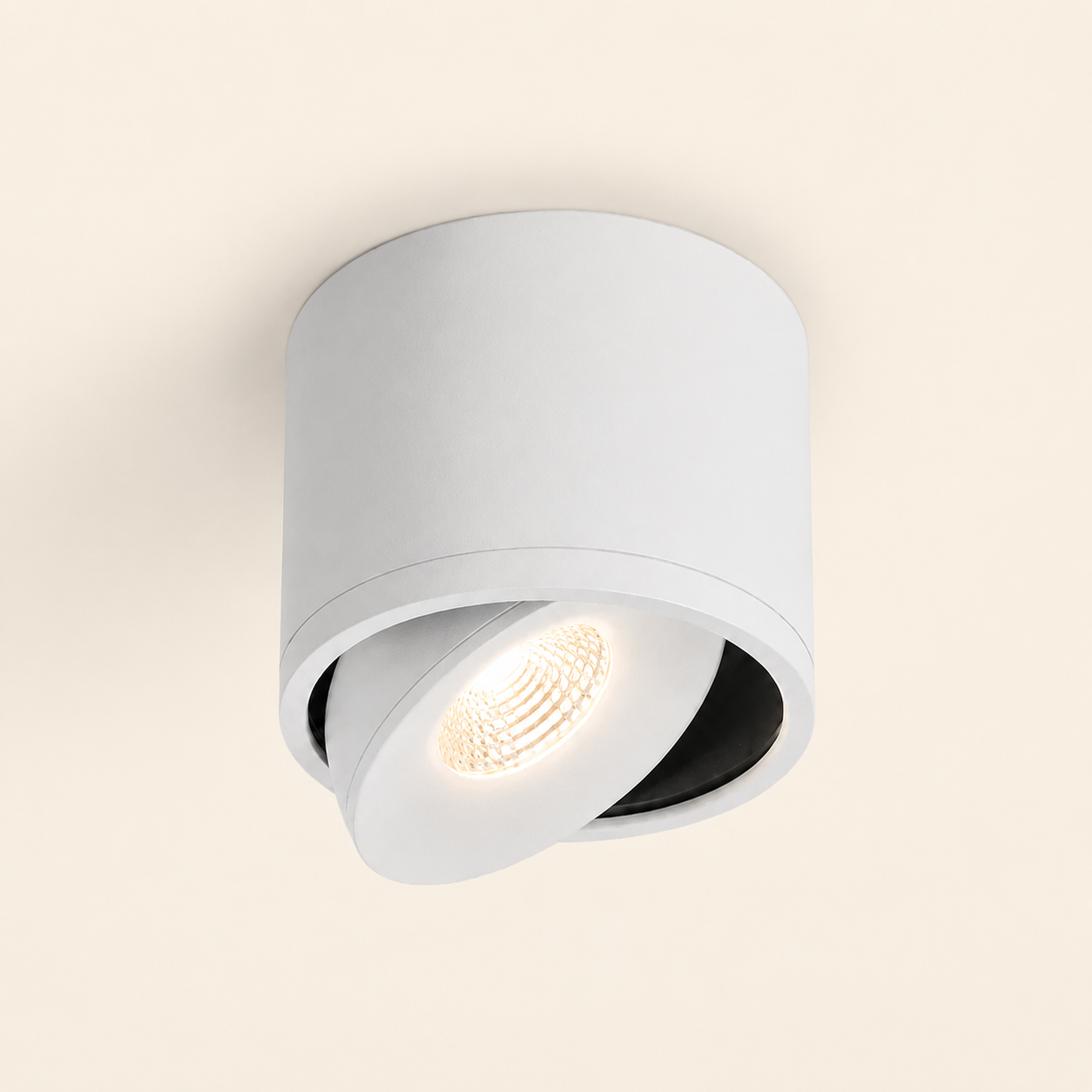 Vesta - Foco Downlight de Superficie LED Orientable de Aluminio para Techo blanco