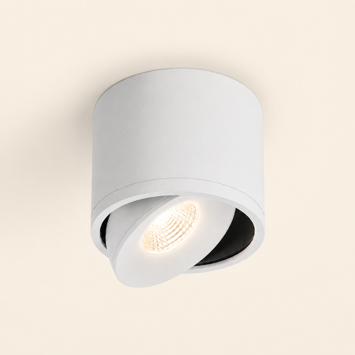 Vesta - Foco Downlight de Superficie LED Orientable de Aluminio para Techo blanco