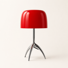 Yema Lámpara de Mesa LED Retro con Cúpula de Cristal y Trípode de Latón rojo