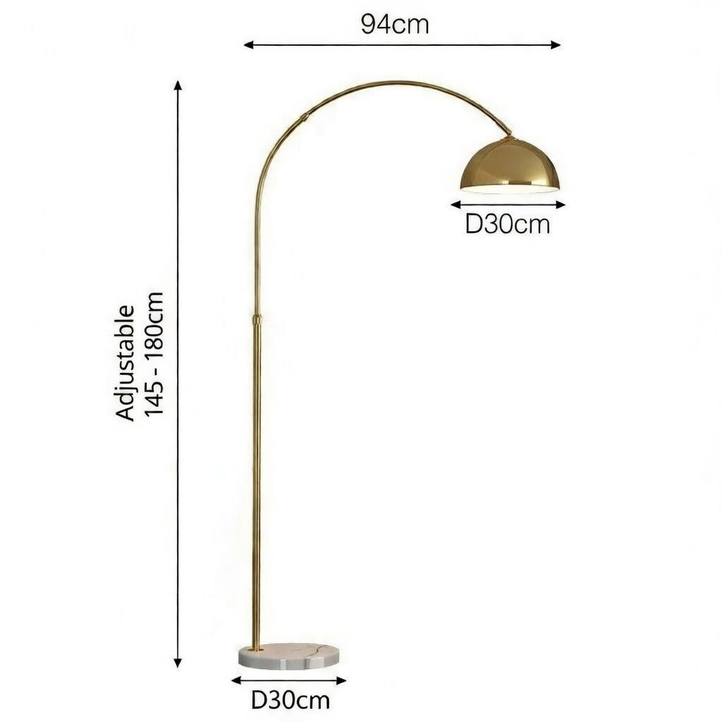 Doré lámpara de pie LED regulable en dorado