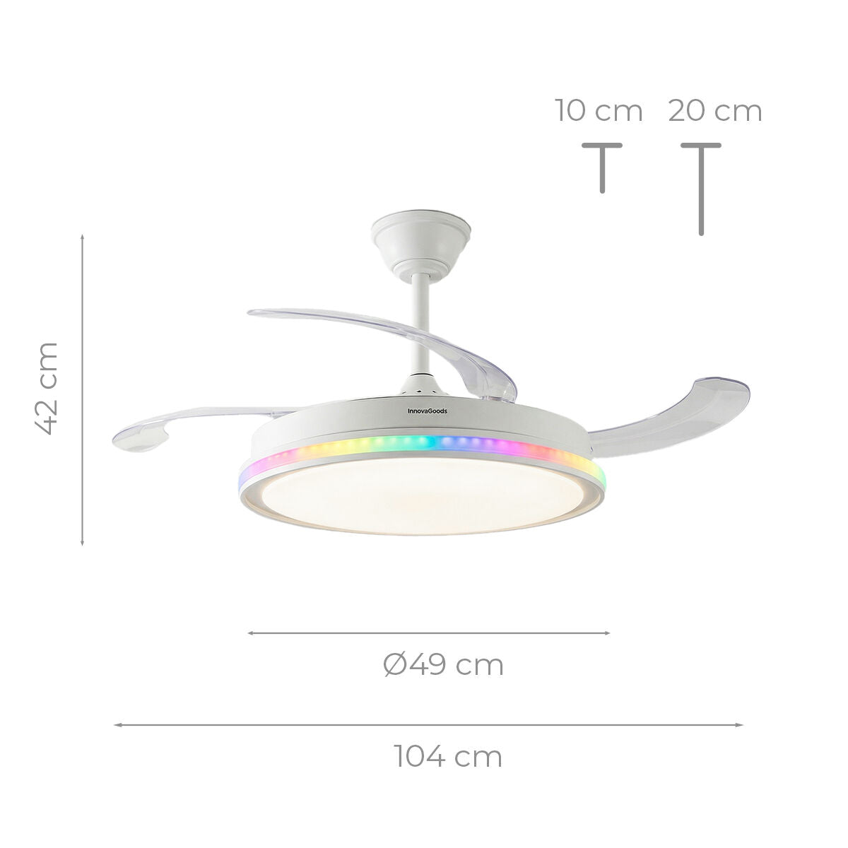Lumara Ventilador de techo con luz LED RGB Tamano